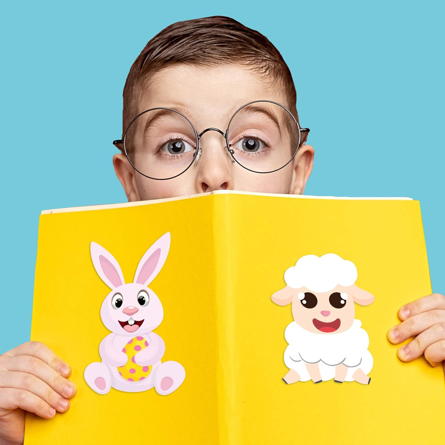 Joy Bang 30 Sheets Easter Stickers for Kids, Easter Crafts Games Activities Make Your Own Easter Egg Bunny Face Stickers for Family Schools Classroom Party Favors Supplies