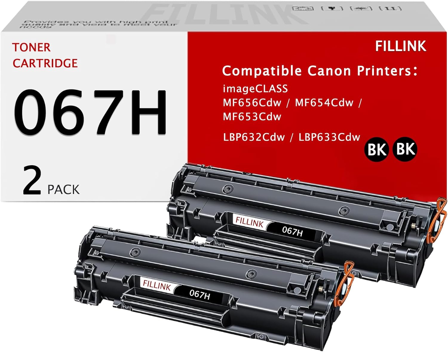 067H 067 Black for Canon 067H 067 Toner Cartridge for Canon Color imageCLASS MF656Cdw imageCLASS MF654Cdw imageCLASS LBP632Cdw imageCLASS MF653Cdw imageCLASS LBP633Cdw Printer CRG-067H CRG067 2Pack
