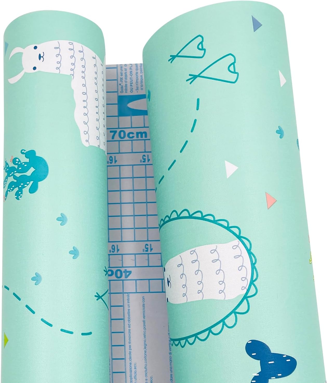 2 Pack Shelf Liners Alpaca Cactus Self-Adhesive Waterproof Drawer Paper Protect Furniture Wall Surface Decor Toy Storage Trunk 17.7 Inch Wide