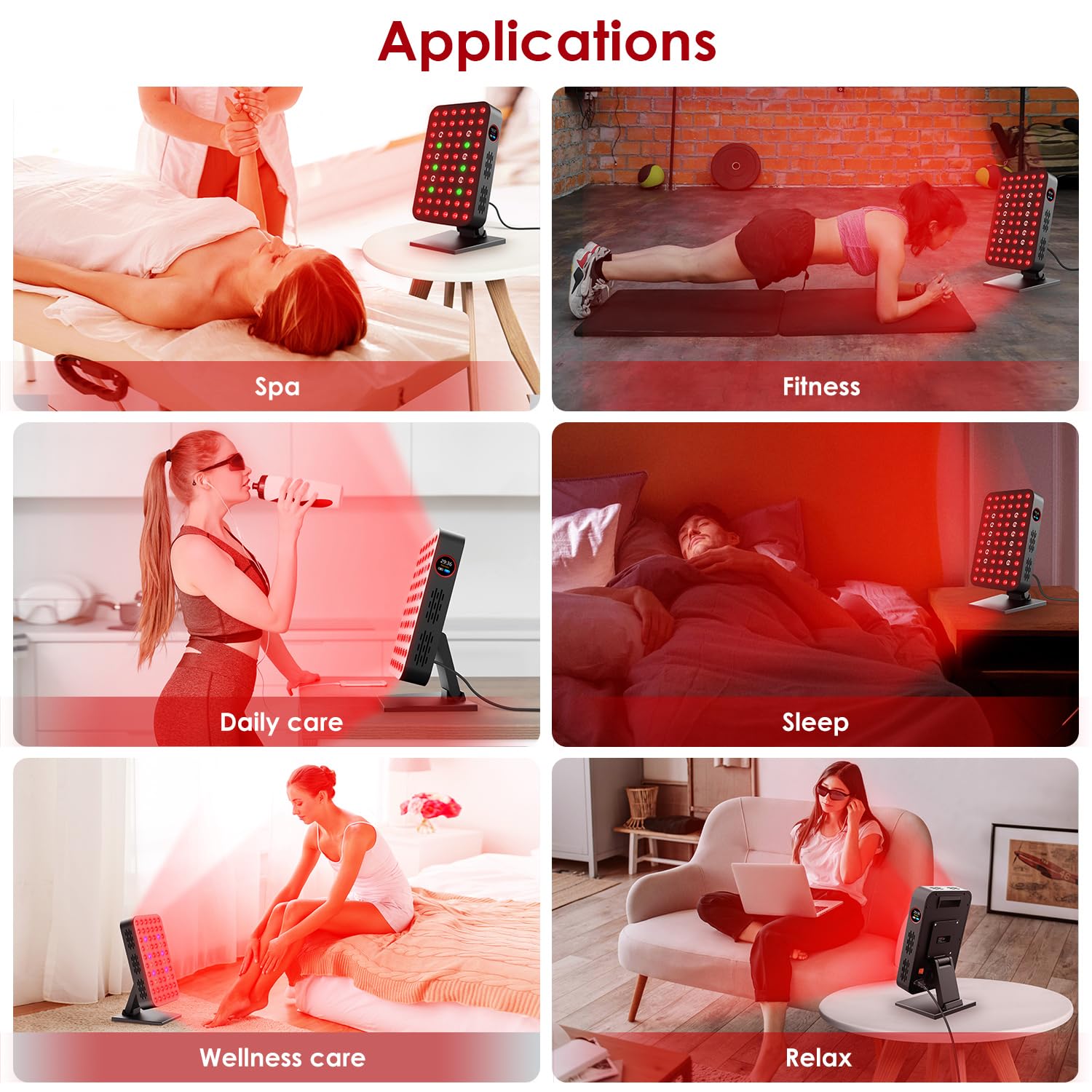 Terapia de luz roja, azul y verde para cuerpo, paneles rojos de infrarrojo cercano de 300 W, 60 LED de doble chip sin parpadeo, ideal para cuerpo, cara, mantener, energía, dolor muscular