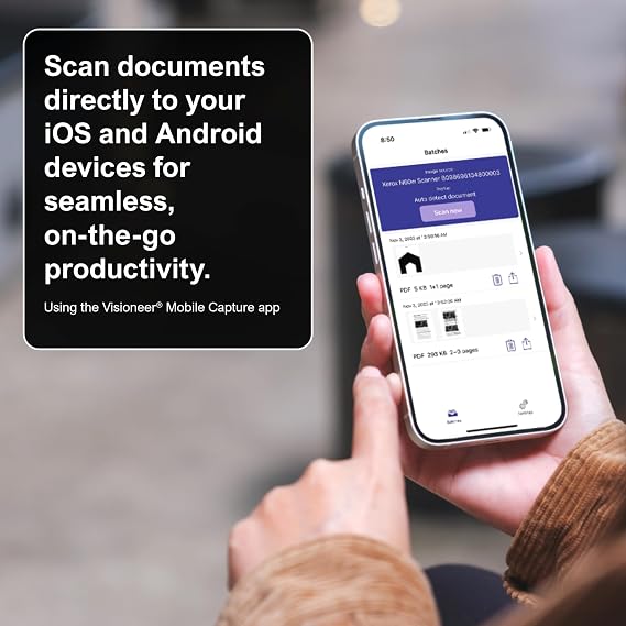 Xerox Duplex Travel 2.0 Scanner - Wireless Scanner for Mac and PC, Battery-Powered, USB and Wi-Fi Connections, scan Paper documents, Cards and Receipts, scan Both Sides of a Document in Four Seconds