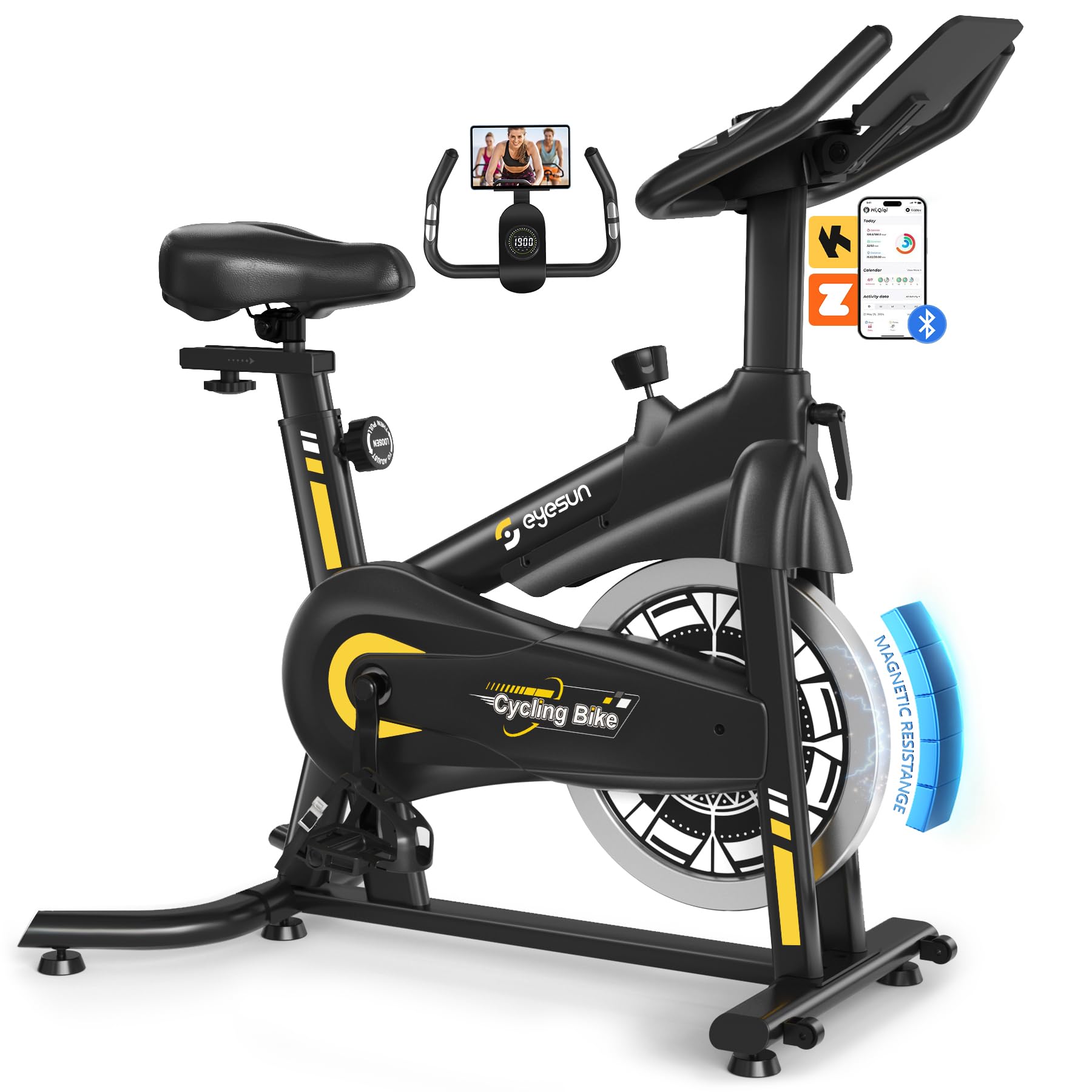 Exercise Bikes for Home,Indoor Cycling Bike with Adjustable Magnetic,Brake Pad Resistance Silent Belt Drive,330lbs Weight Capacity &Upgraded Version Seat for Home Cardio&Weight Loss