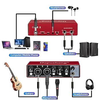 Depusheng USBオーディオインターフェイス Amazon.com: Depusheng RX2 usb audio interface computer