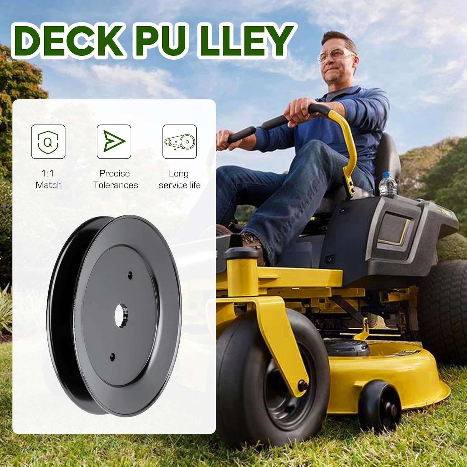 Deck Spindle Pulley Fit for Craftsman/Poulan/AYP/Lawn Tractors 532129861 42" 48" 54" Deck 153535 173436 129861 177865 332512B 129861 153535 3 Pack