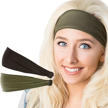 Hipsy Xflex Basic Adjustable & Stretchy Wide Softball Headbands for Women Girls & Teens