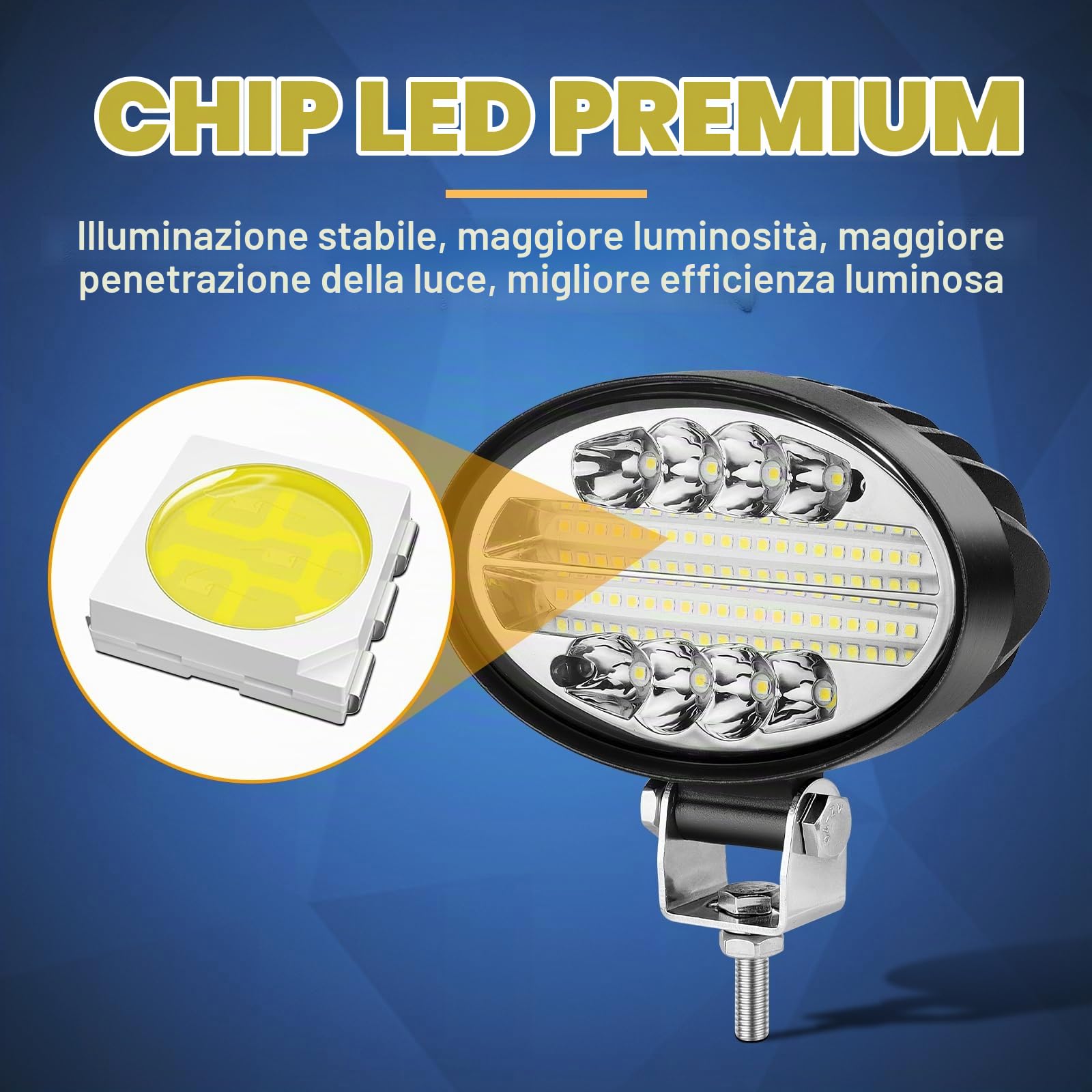 SKYWORLD 4 Pcs Ovale Faro da Lavoro Led, 5.5 Pollici 14 cm 20W | Spot Flood Luci di Lavoro 12V 24V, Fari di Profondità per Auto Off Road Fuoristrada Trattore Escavatore Camion SUV ATV 4x4