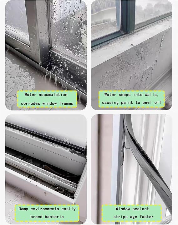 Rain Drip Guard,Self-Adhesive Rubber Rain Drip Edge Diverter for Doors & Windows, 5.5cm x 4m (13.1ft) - Prevent Rainwater Backflow & Protect Your Home from Water Damage