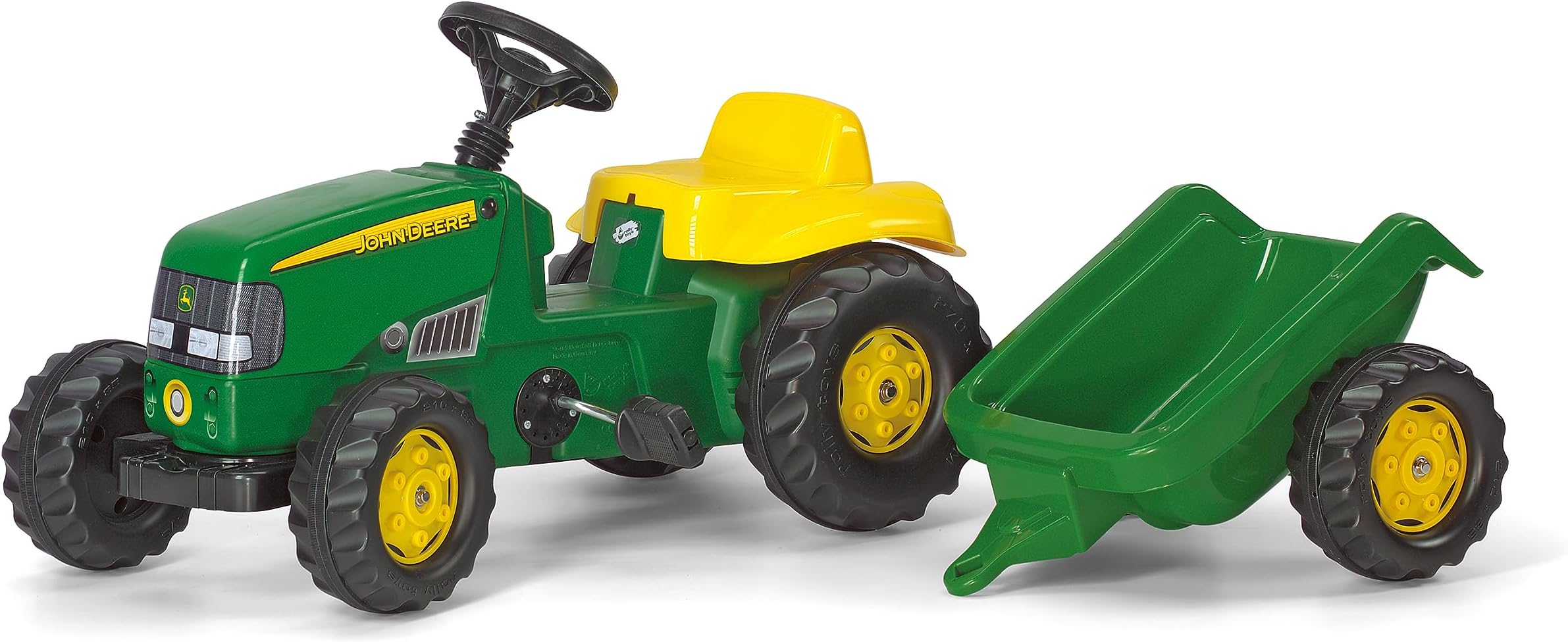 – rolly toys | rollyKid John Deere Tractor with Trailer | 012190, Green