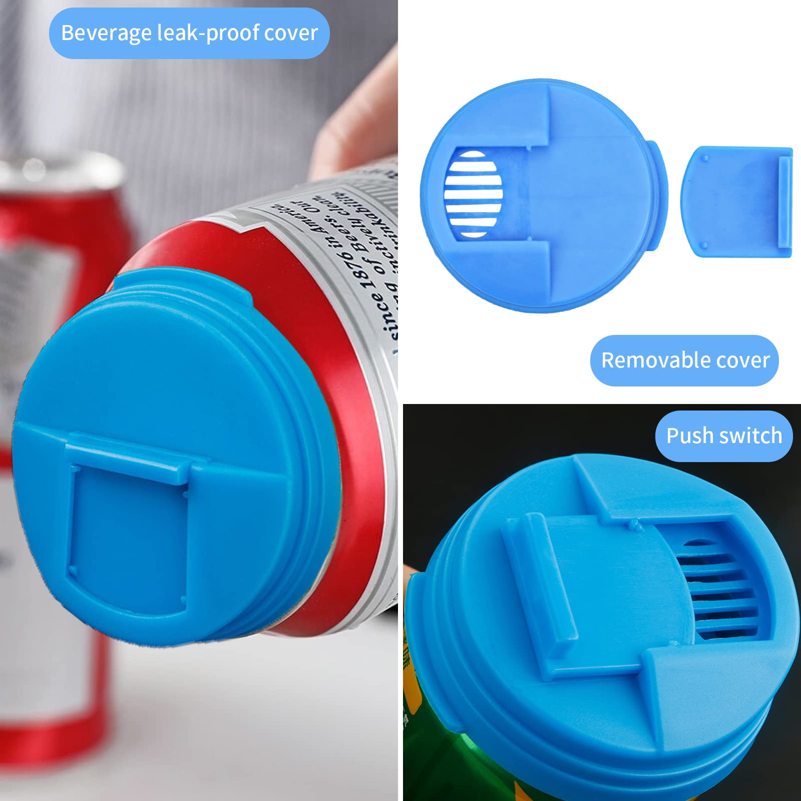 Couvercle de canette de soda 6 couleurs pour soda, bière, boisson énergisante, jus, cola et autres canettes de taille standard, en silicone de qualité alimentaire, résistant à la poussière et aux déversements