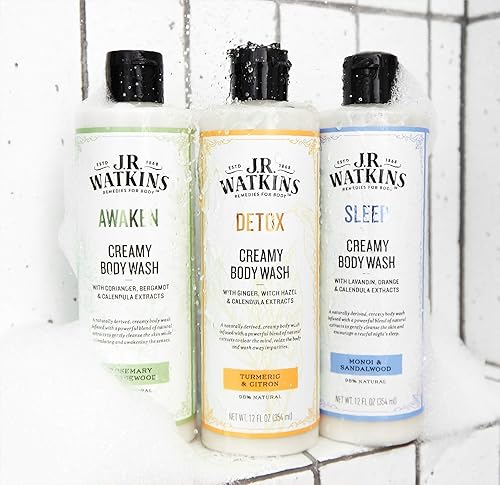 Miniatura 4 de J.R. Watkins Detox - Jabón corporal hidratante cremoso con extractos naturales desintoxicantes, cúrcuma natural y cítrico, 12 onzas
