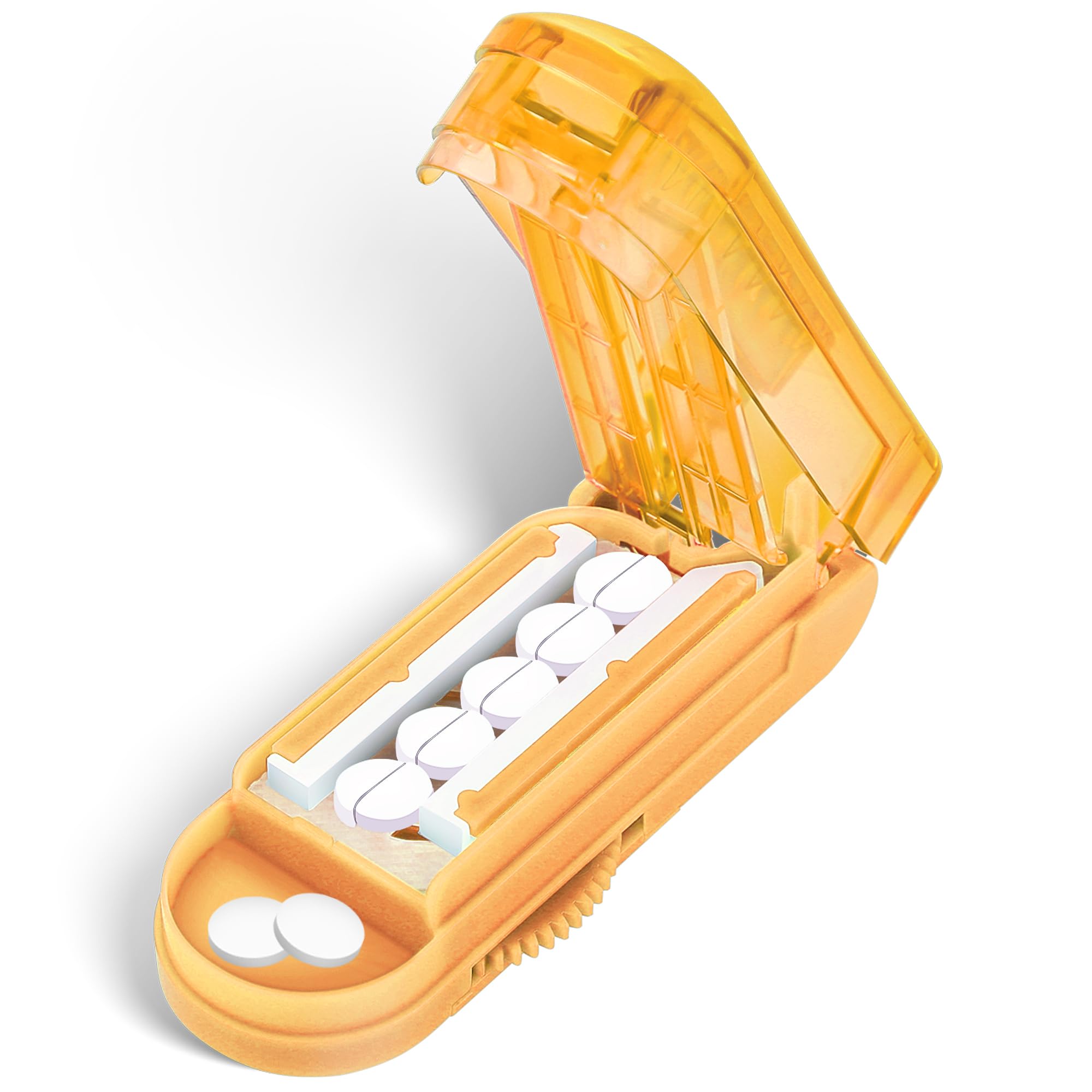 DUBSTAR Pill Cutter Splitter for Small and Tiny Pills Multiple Cuts Orange