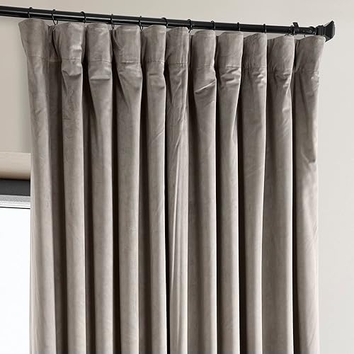 Miniatura 3 de HPD Half Price Drapes Signature Plush - Cortinas opacas de terciopelo extra anchas para dormitorio (1 panel), 100W X 96L cortinas opacas negras de