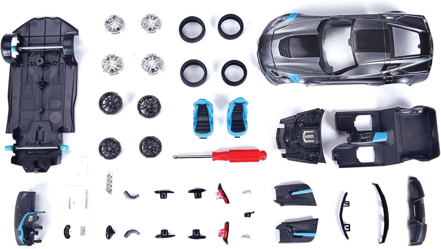 Maisto 1:24 Assembly Line 2017 Chevrolet Corvette Grand Sport - Grey