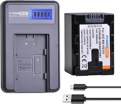 1x BN-VG121 BN-VG121US VG121US Battery + LCD USB Charger for JVC Everio GZ-E Series BN-VG138, BN-VG138US, BN-VG107, BN-VG107U, BN-VG107US, BN-VG114, BN-VG114U, BN-VG114US