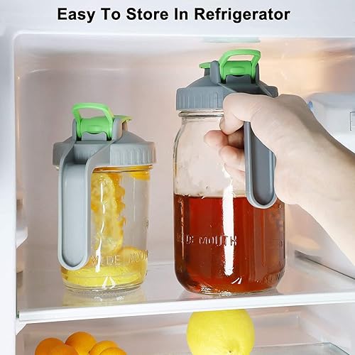 Miniatura 4 de Frío Mason Jar Máquina de café helado de 64 onzas de boca ancha, jarra de cerveza fría con filtro de café, jarra hermética y a prueba de fugas de