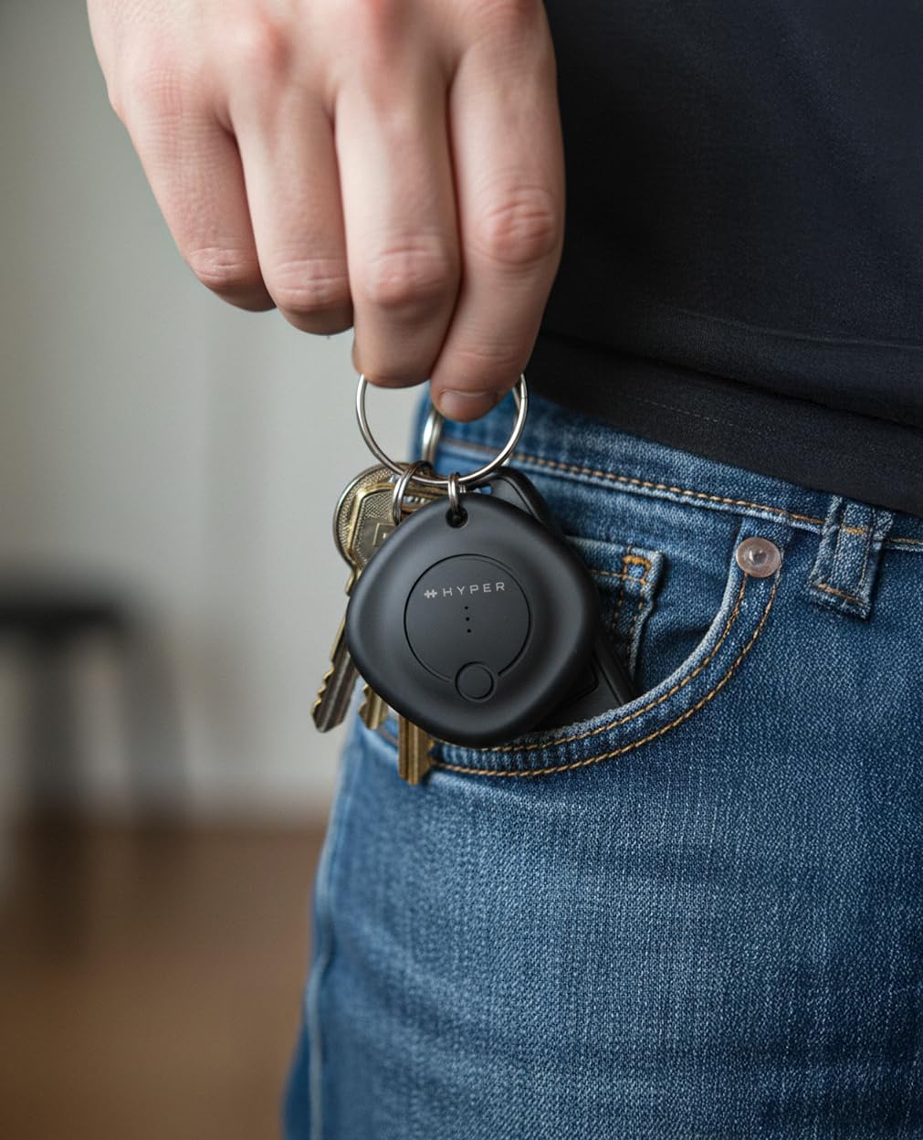 Hyper Shield Universal Locator – Kompaktes Clip-On-Tag für Apple- oder Android-Geräte – Schlüsselfinder mit Sound-Alarm, 15 m Bluetooth-Reichweite, letzter bekannter Standort