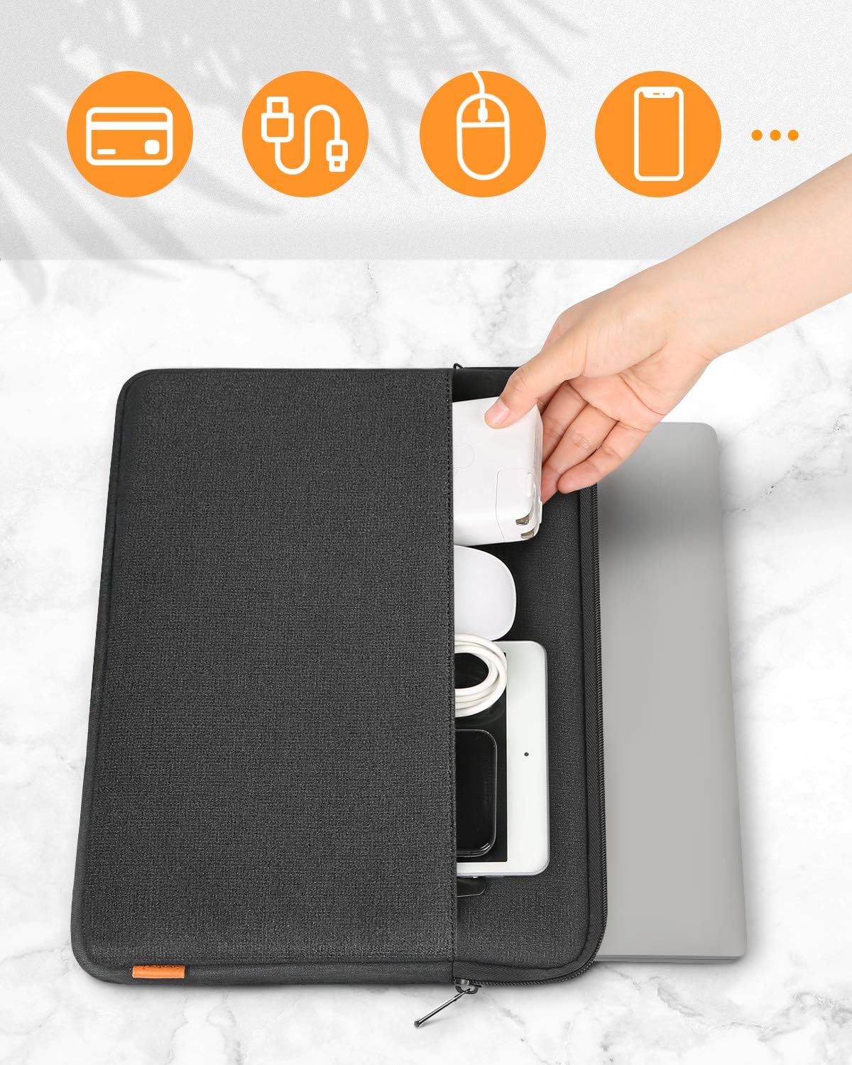 Inateck 15-16 Inch Laptop Case Sleeve Bag Compatible with 16 inch MacBook Pro/Max M5 M4 M3 M2 M1 2019-2026 - Image 4