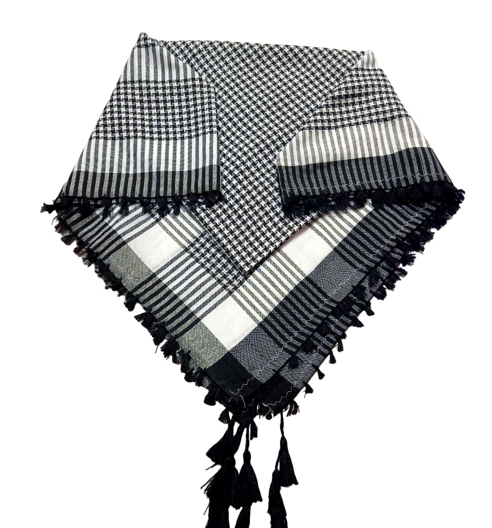 Mens Scarf Commando Scarf Army Scarf Shemagh Scarf for Men Military Scarf Combat Camouflage Scar Afgani Patka Indian Army NCC Scarf Cotton Unisex WHITE (PACK OF 2)-image-29