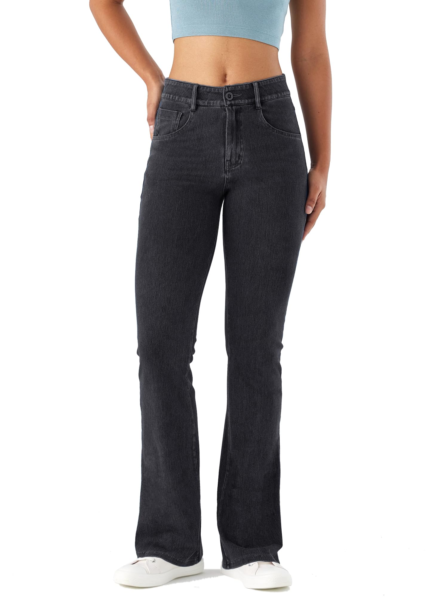 LaiEr Jeans de Yoga pour Femmes à Haute Élasticité,Sweatpants Skinny avec Élastique pour Relever Les Fesses et Fermeture Éclair,Pantalons Slightly Bootcut Doux,Combinaison Mode et Casual.