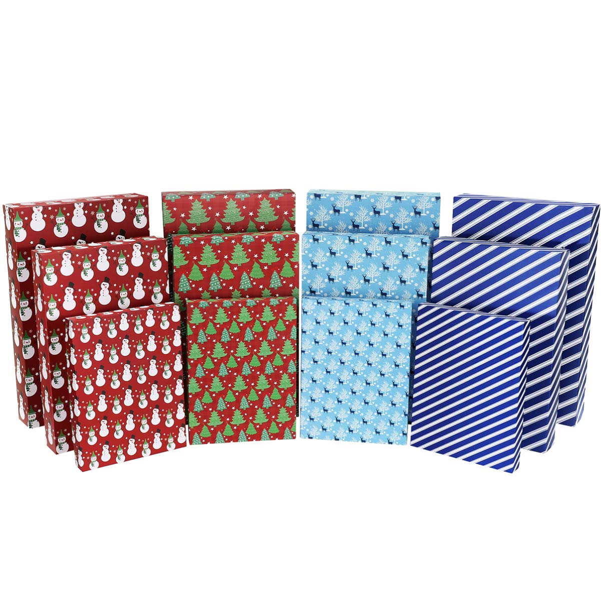 Cabilock 12stücke Weihnachts Geschenkboxen Für Shirts Designs Stabiler Karton Für Kleidung Schals Und Mehr Inkl Dekorationsband Für Festliche Anlässe