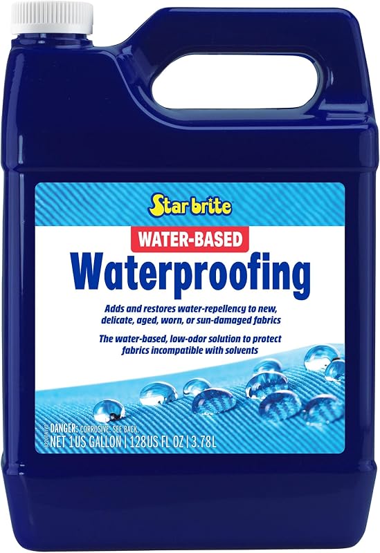 STAR BRITE Impermeabilizante y protector de telas a base de agua - Impermeabilizante de bajo olor para todos los materiales - 1 galón (082200)