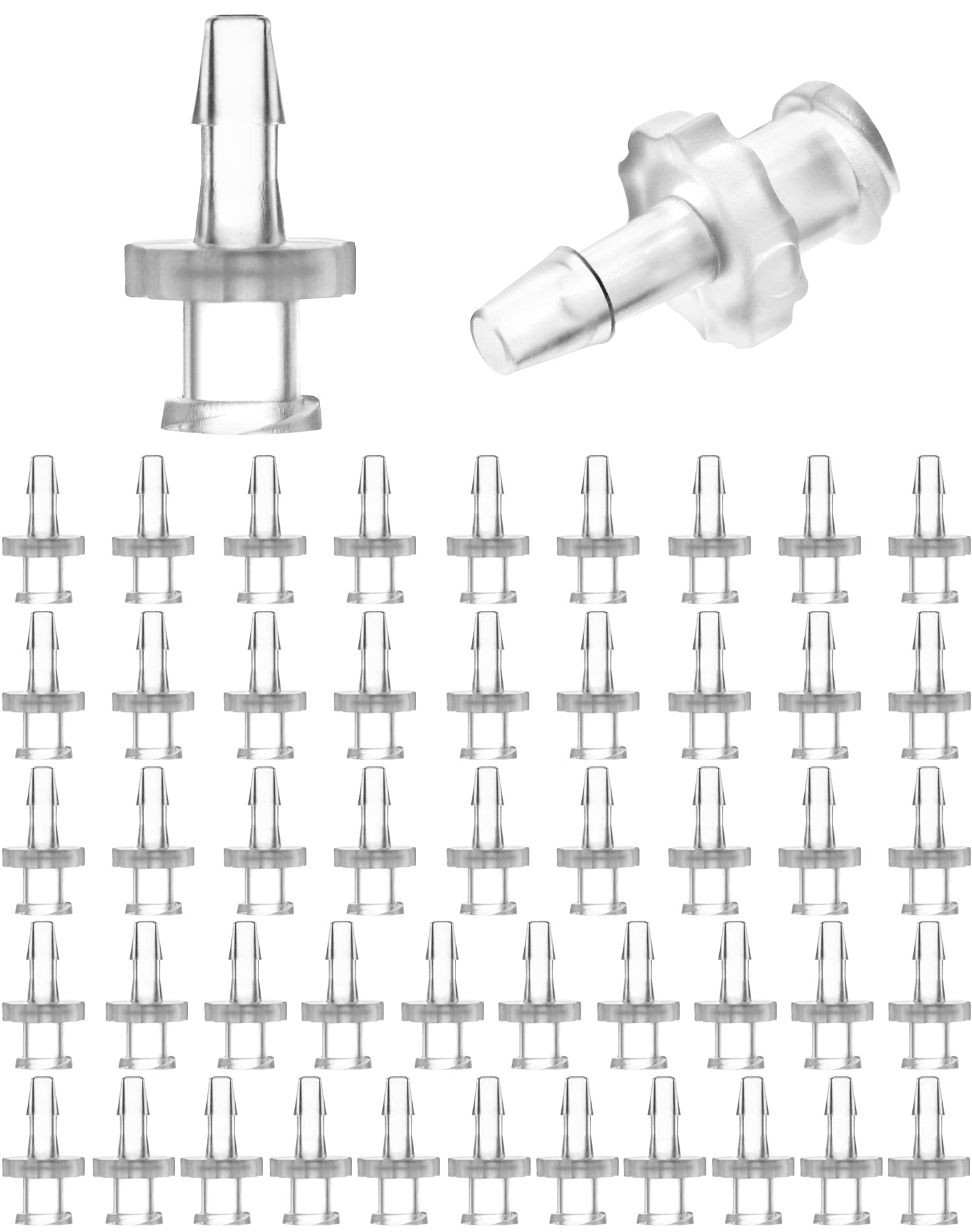 QWORK 50 Pcs Female luer Lock 1/8" PP Hose Barb Adapter, PP Hose Barb Adapter, Luer Lock Fitting for Laboratory Biochemical/Analytical Instruments, Aquarium Equipment and Food Machinery