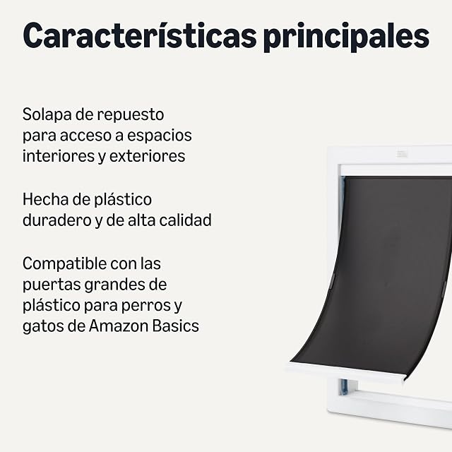 Foto 2 de 5 de Amazon Basics Solapa de Repuesto para Puerta para Perros y Gatos, Grande, 42,6cm x 23,8cm x 1,27cm