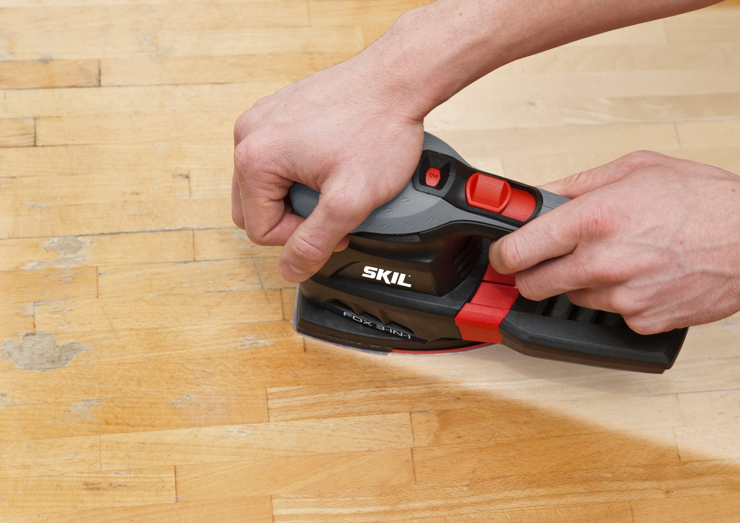 Skil 3-in-1 Multischleifer FOX 7220 AC (250W, 3-in-1 Gerät: Schwingschleifer, Exzenterschleifer, Deltaschleifer mit 10 tlg. Schleifpapierset und Tasche)