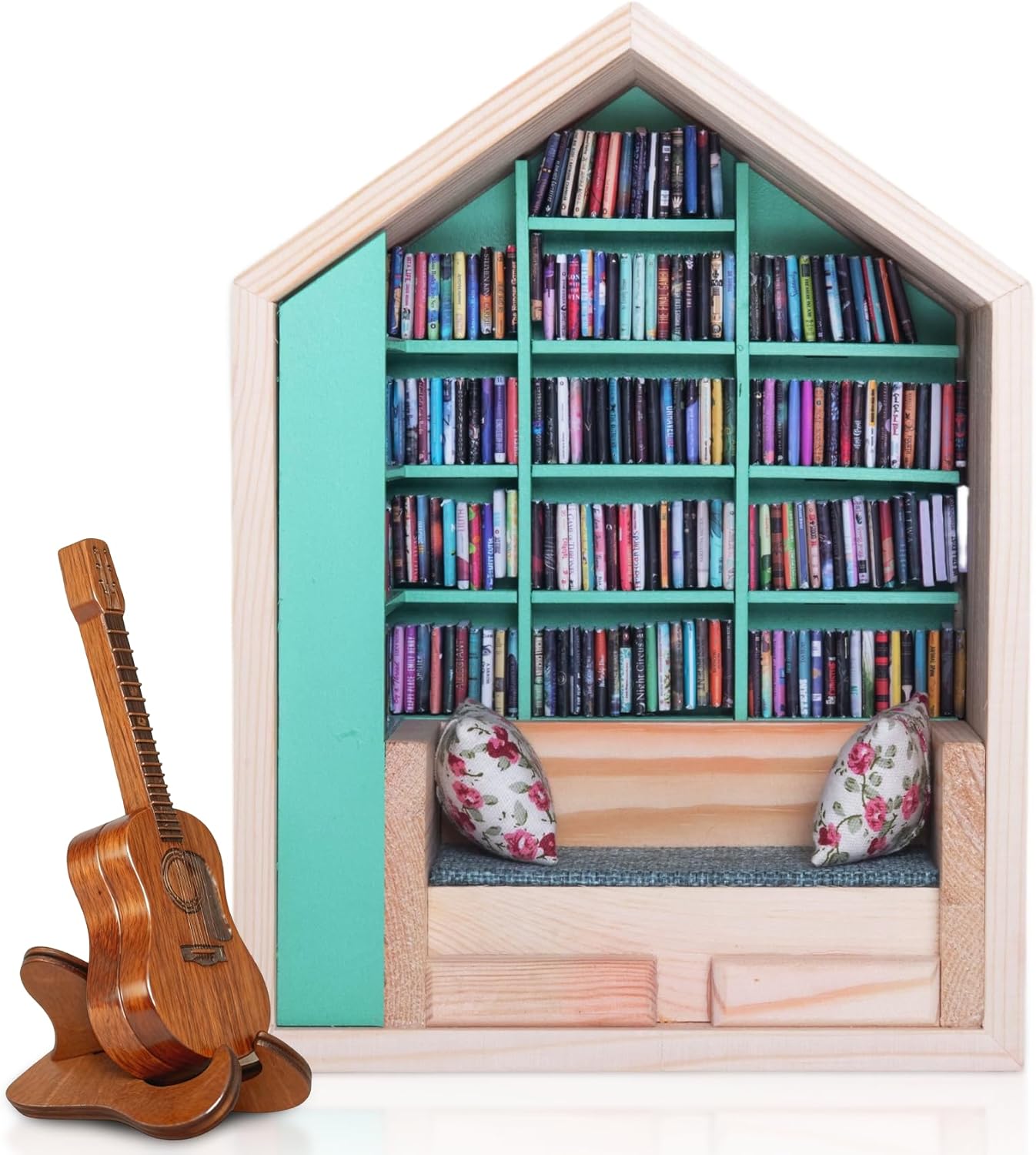 Anxiety Bookshelf Decorative Miniature Library for Book Lovers Mini Books Display for Get Rid of Your Anxiety Ideal for Home/Office Decor Relieving Gifts for Family and Friends
