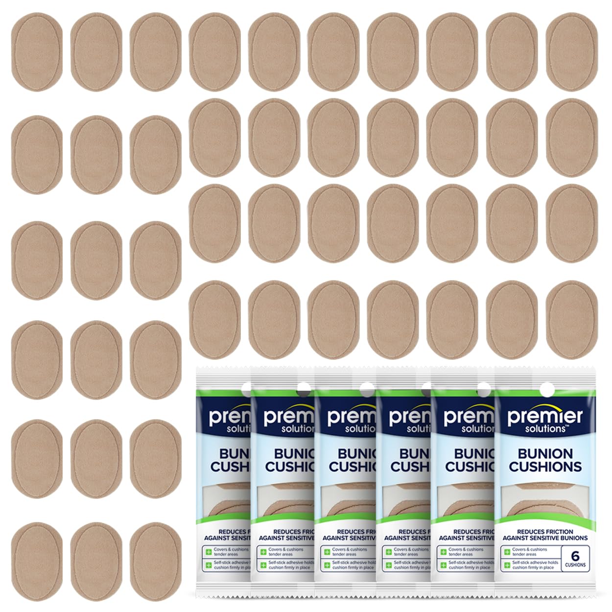 Bunion Relief Pads: 36 Count, All-Day Comfort & Bunion Protection, Protects Feet for Men and Women, Reduces Friction, Self-Stick Adhesive, All Day Water Resistant Protection