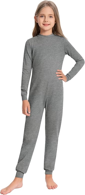 Kids Adaptive Back-Zip Jumpsuit Special Needs Long Sleeve Clothing | Full-coverage autism onesie with anti-strip back zipper, dual-button flap, sensory-friendly details, size 3-16