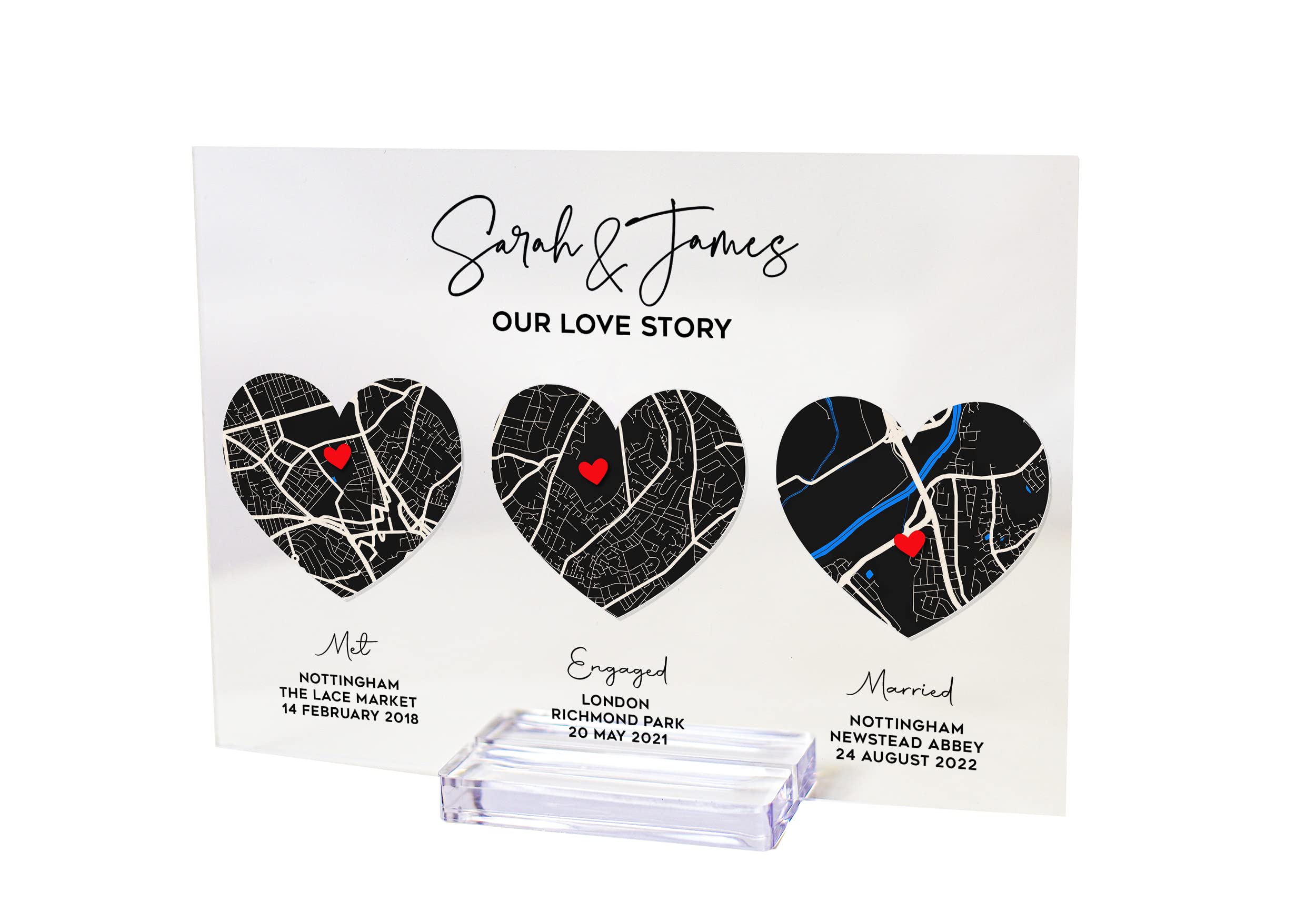 Met Engaged Married Wedding Gift, Our Love Story, Wedding Anniversary gift, Love Story, Couples Gift, our first date map, where we met map