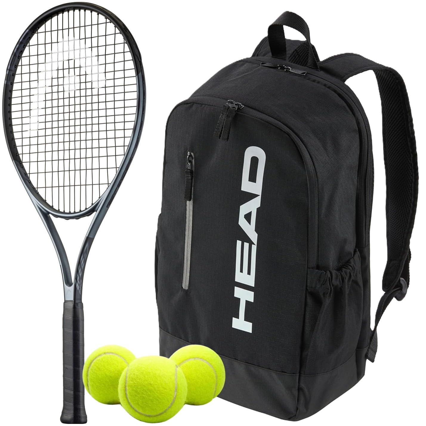 Head Geo Speed Tennis Racquet Bundled with a Black Base Tennis Bag or Backpack – Optional Accessories