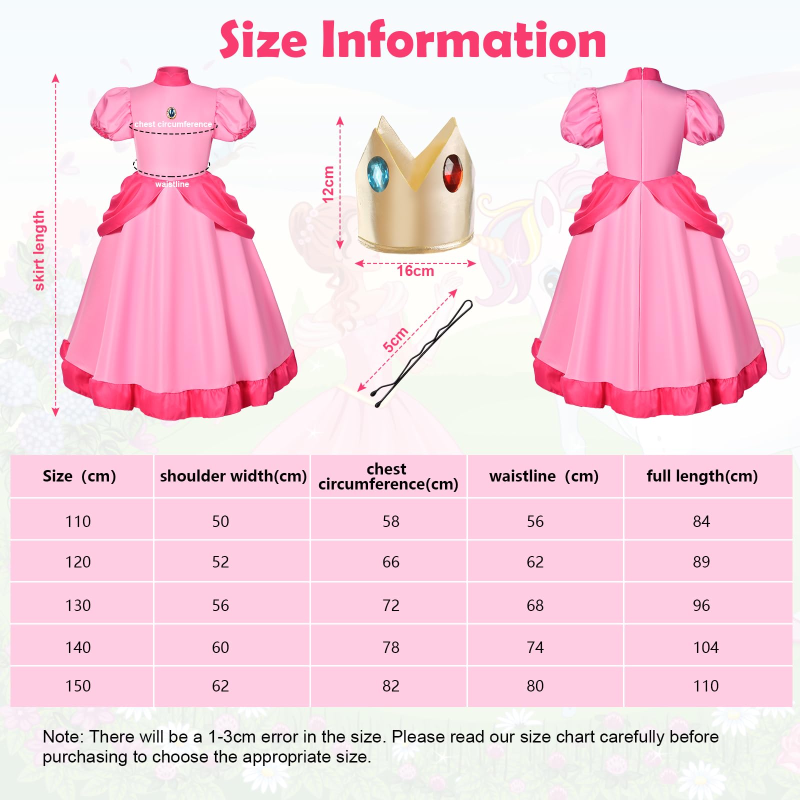 Costume Di Principessa Peach Per Bambina - Super Mario Bros | Funidelia - Foto 6