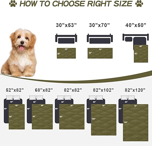 Miniatura 6 de Smiry Manta impermeable para cama de perro de 30 x 70 pulgadas, suave manta reversible para mascotas, lavable, a prueba de fugas, para sofá,
