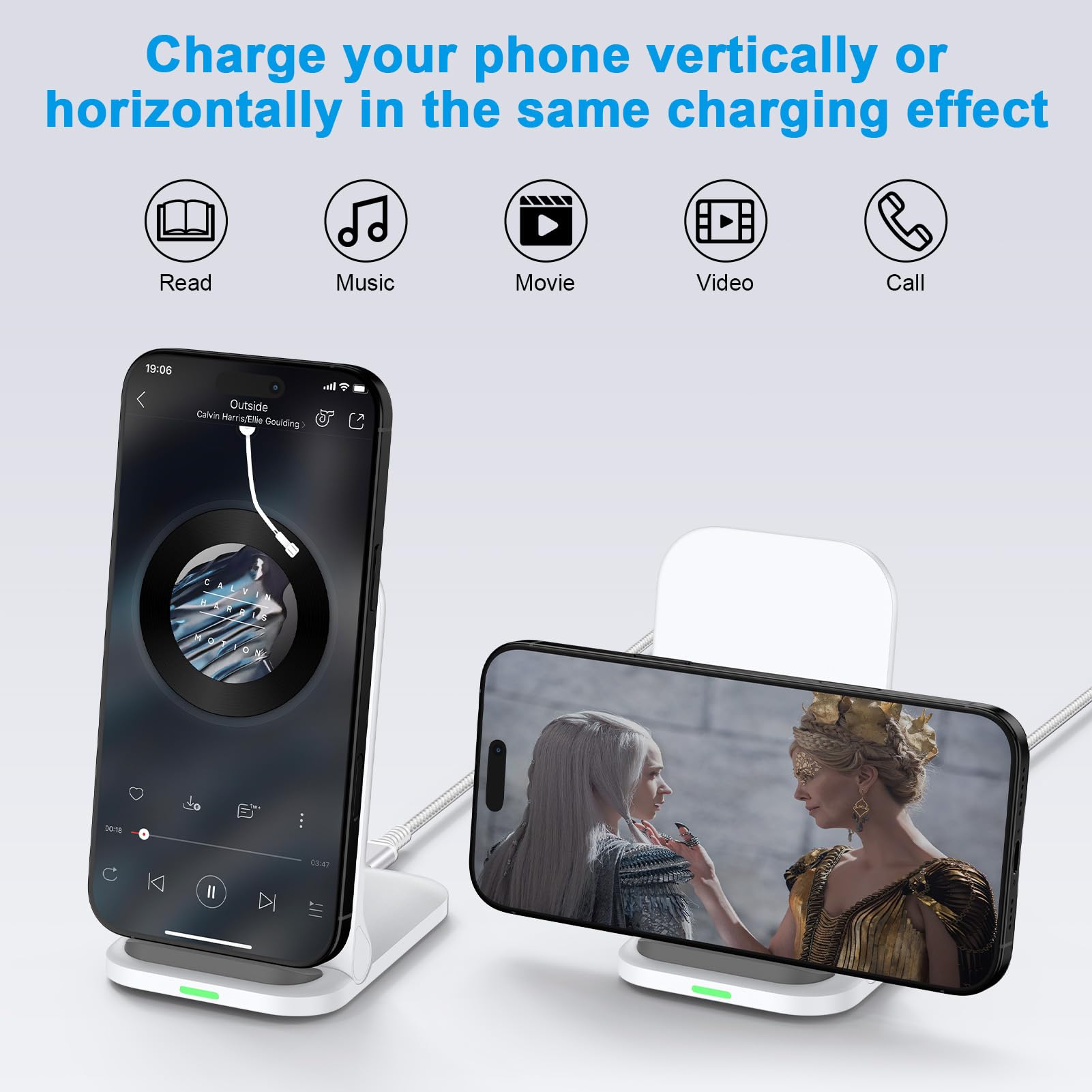 Pixel Wireless Charger Fast Charging Stand for Google Pixel 10 Pro XL Fold 9a 9 Pro XL Fold 8a 8 Pro 7a 7 Pro 6 Pro, Samsung Galaxy S25 S24 S23 S22 S21 S20, 15W Wireless Charging Station Fast Charger