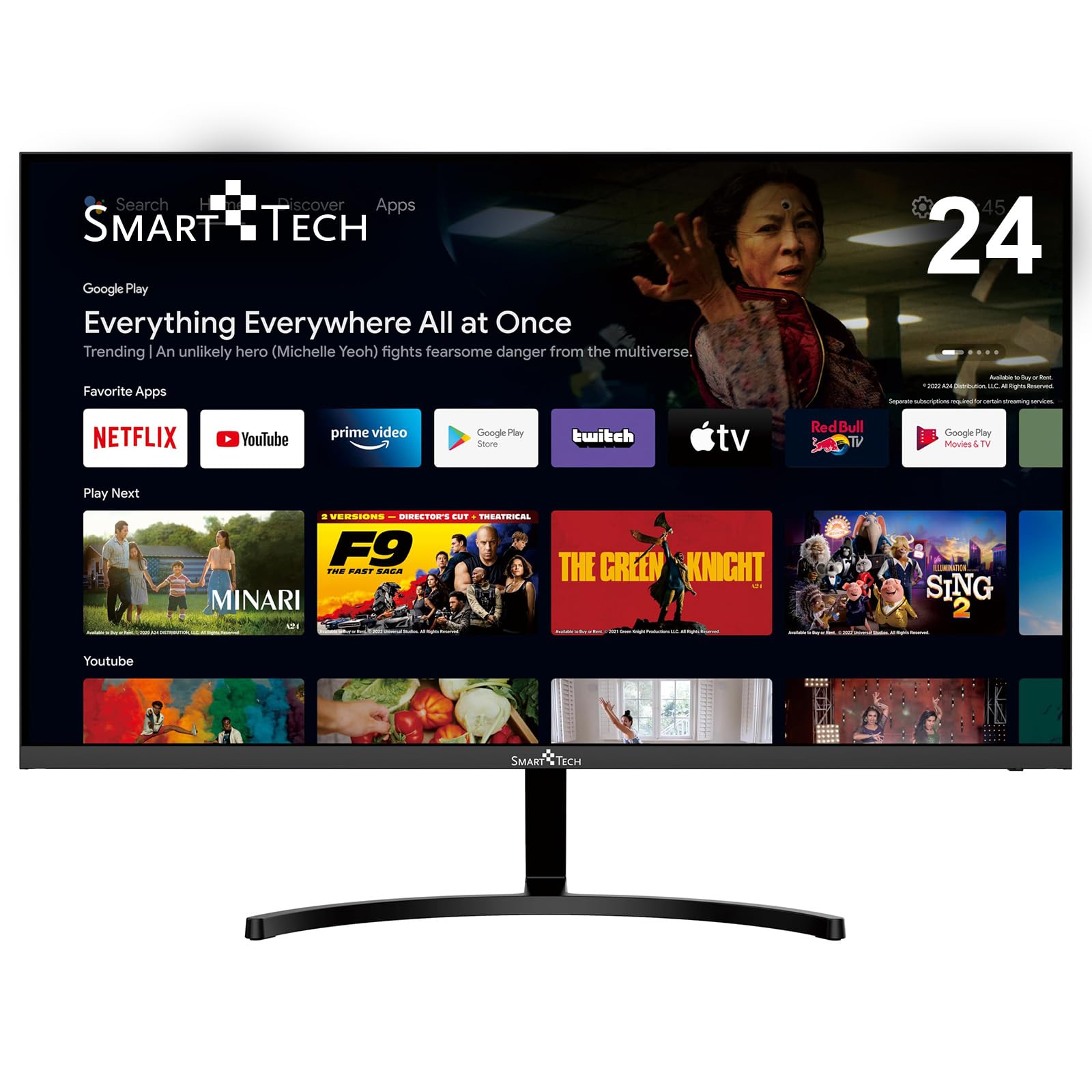 Pantalla para PC Smart Android 24" (60 cm) 238S01FVF, VA, Netflix/Youtube/Prime Video/Google Play