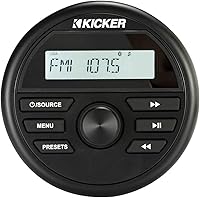 Kicker 46KMC2 Marine Gauge-Style Bluetooth Media Center - IP67 Weatherproof, 200W Peak Power for Boats & UTVs
