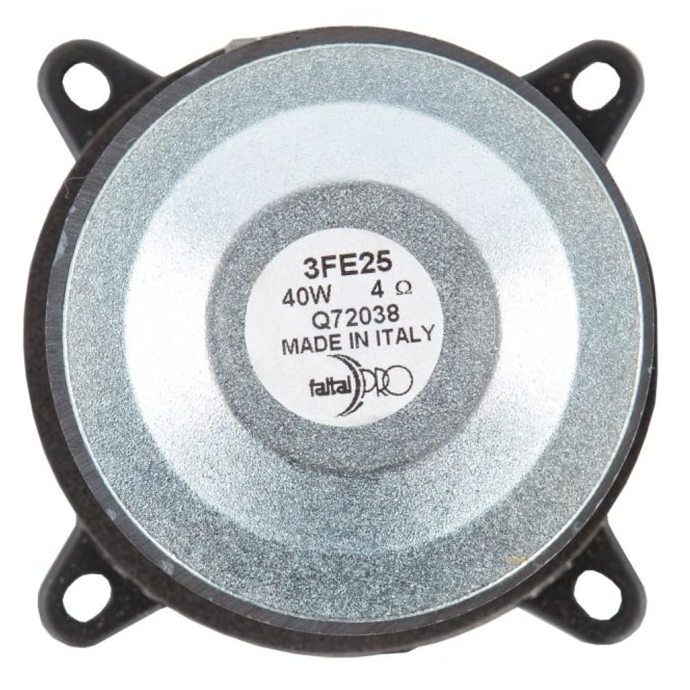 KIT Set pour FAITAL Pro 3FE25 4 ohm, 1 Haut-Parleur woofer 8 cm 80 mm 3" de diamètre, 20 Watts rms et 40 Watts Max, sensibilité 91 DB, pour Voitures, 1 pièce