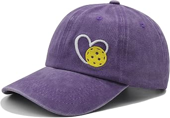 Pickleball Hat with Gift Box, Pickleball Gifts for Women Men, Adjustable Embroidered Heart Baseball Cap