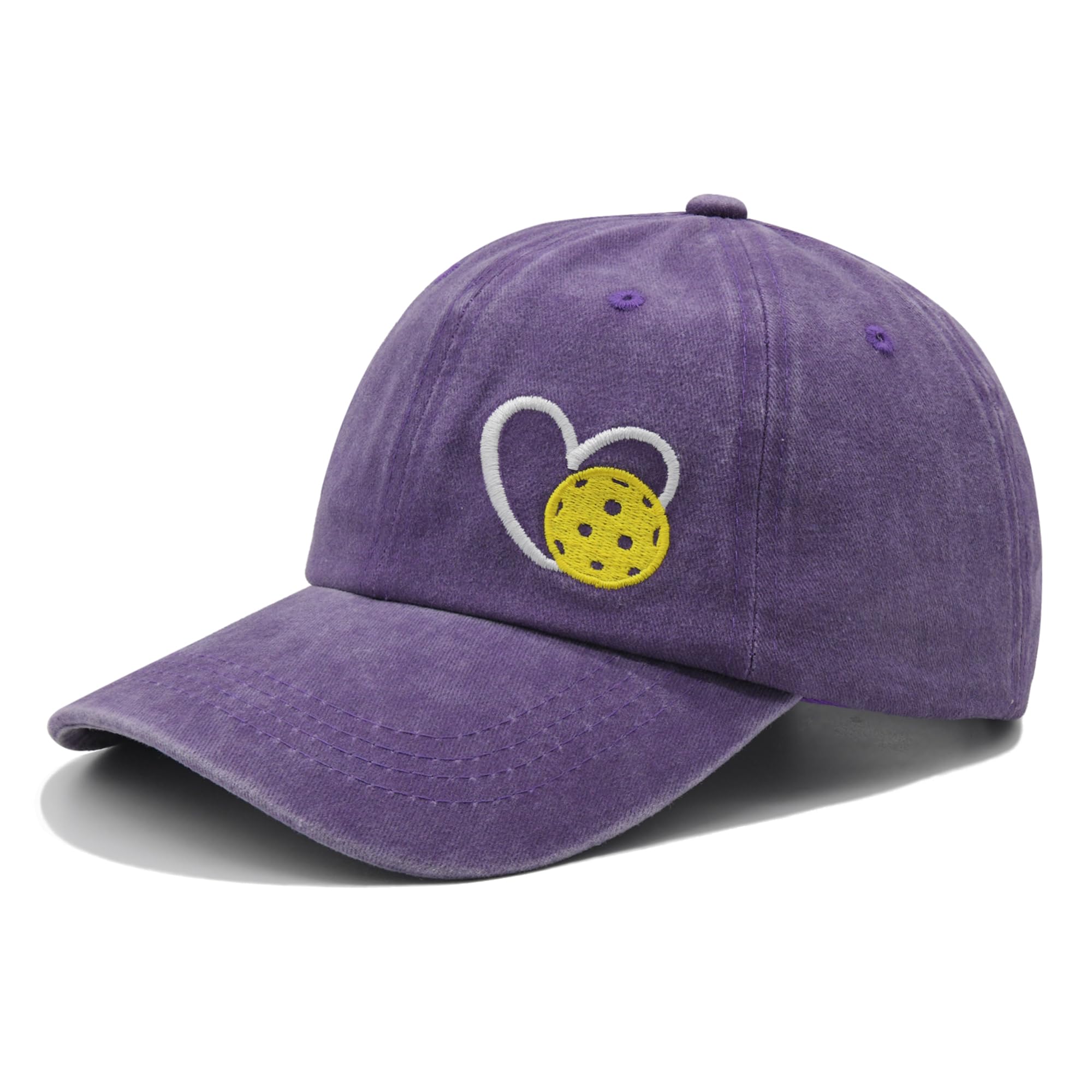 MINYJHZPickleball Hat for Women Men, Adjustable Embroidered Heart  Pickleball Baseball Cap