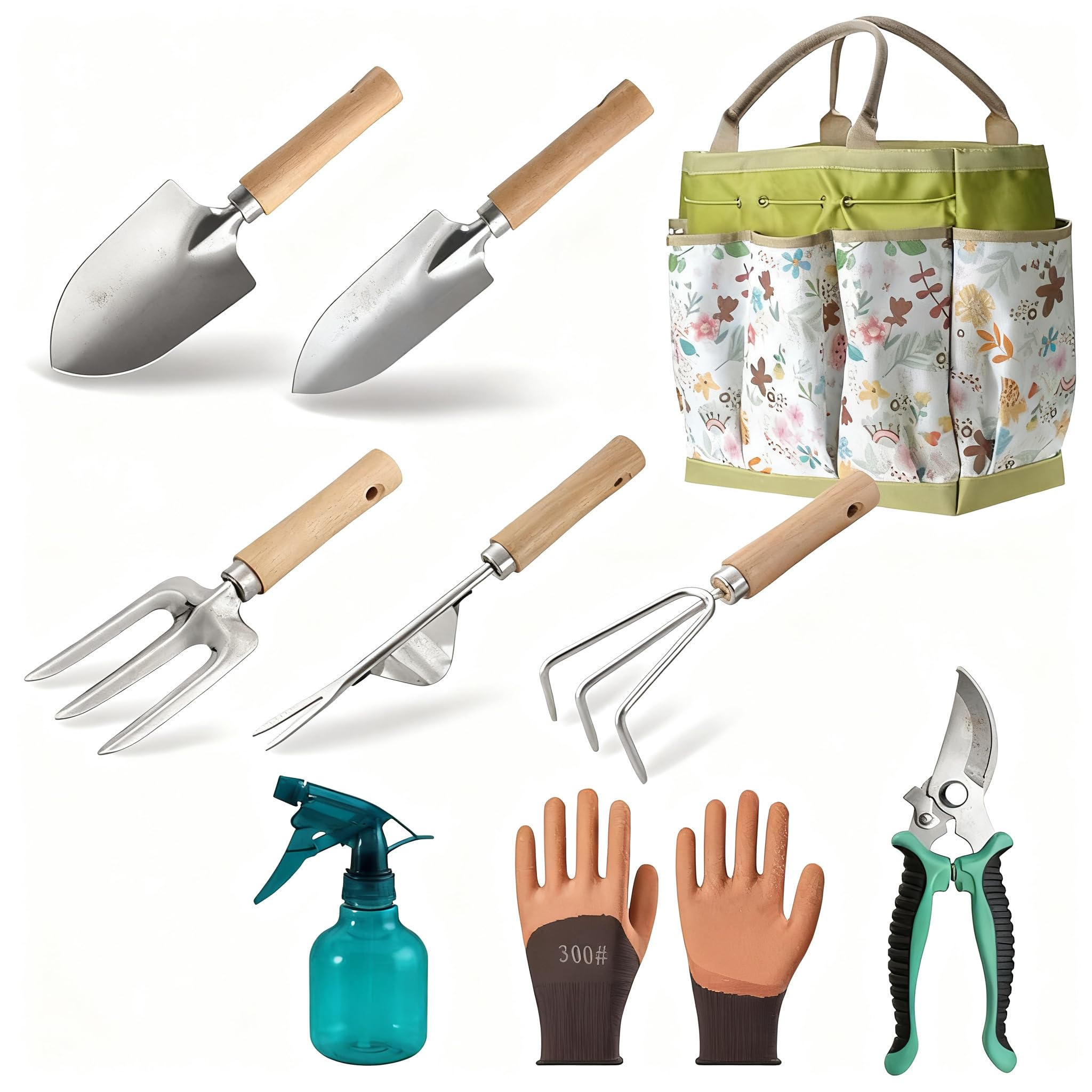 Set di cazzuole in,Set di 9 attrezzi da giardinaggio