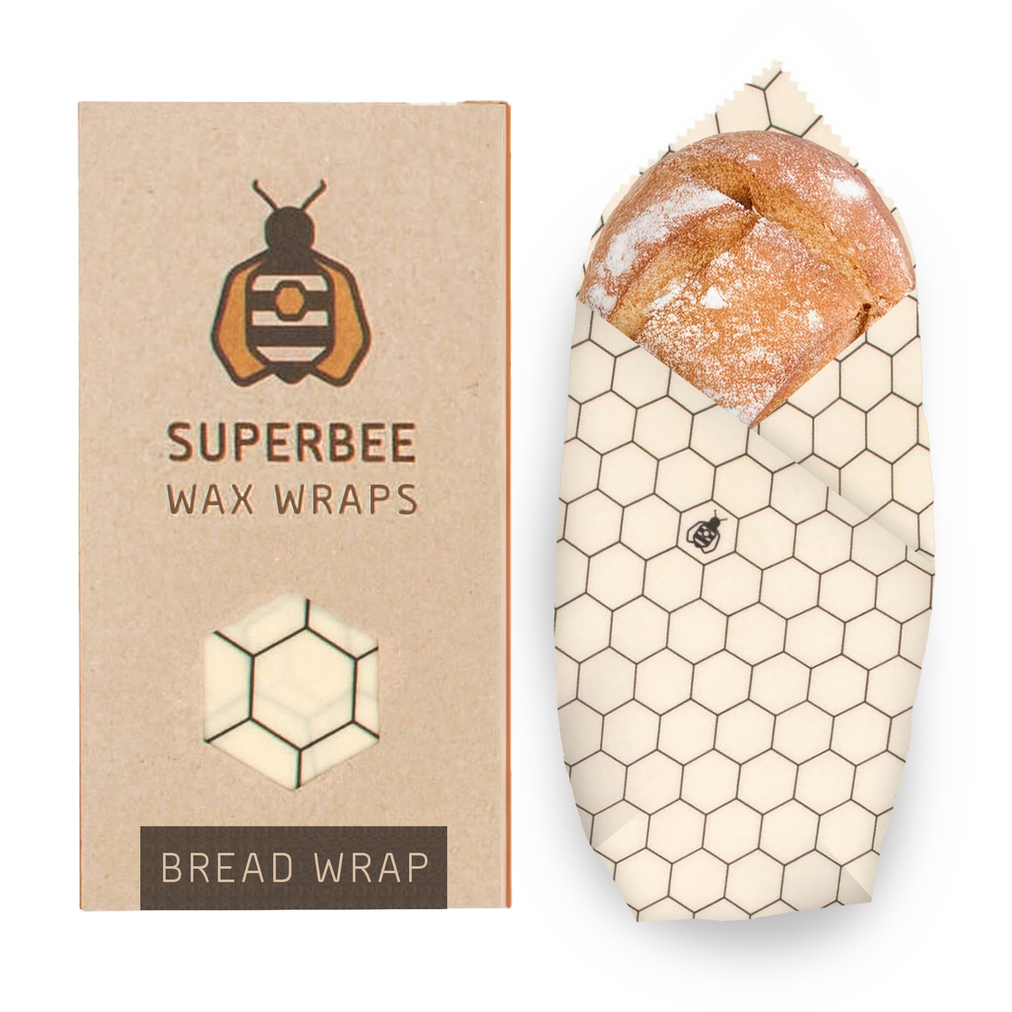 SUPERBEE Beeswax Bread Wrap, Reusable Beeswax Wrap for Food, Reusable Bees Wrap Vegetables, Cheese Paper, Bowl Covers and Sandwich Wrapping Paper, XXL