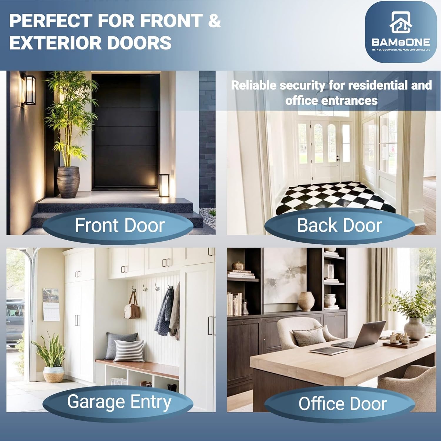 Exterior Door Lever Handle Set with Deadbolt, Single Cylinder Keyed Deadbolt with Non-Keyed Lever, Fits Left and Right Hand Doors, Matte Black