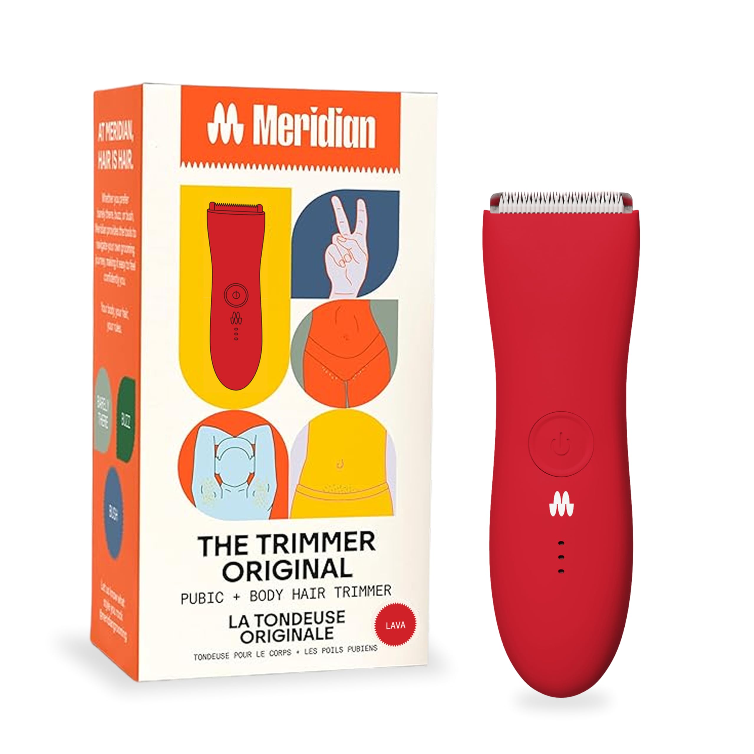 MERIDIAN Original Bikini Trimmer for Women, Body Hair Trimmer for Women, Pubic Hair Trimmer for Women, Body Shaver Women, Body Trimmer for Women & Men, Body Groomer for Women & Men, Lava