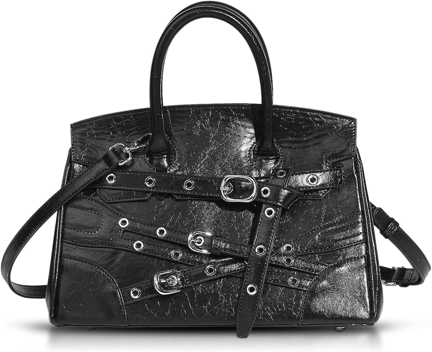 Tote Bag for Women, Leather Backpack, Belt Design Large Capacity Handbag, Crossbody Bags Suitable for Important Occasions, Work, Travel(Black)