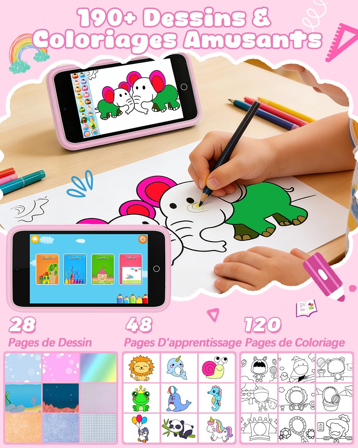 orantronx Jouet Téléphone Enfant Portable, 3.97" Smartphone Enfant 3 4 5 6 7 8 9 10 11 12 Ans avec 200+ Jeux Éducatifs, Double Caméra, Contrôle Parental, Jouet Garçon Fille pour Anniversaire, Noël