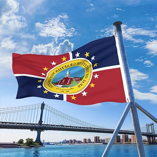 Miniatura 8 de Bandera de Grafton, bandera de Virginia Occidental de 5 x 8 pies, banderas de decoración de exterior de doble cara, banderas de poliéster duradero,