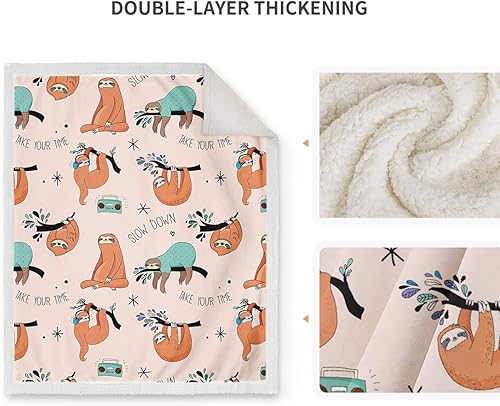 Miniatura 3 de Jekeno Manta de sherpa de perezoso suave para sofá, silla, cama, oficina, viajes, campamento, 50 x 60 pulgadas