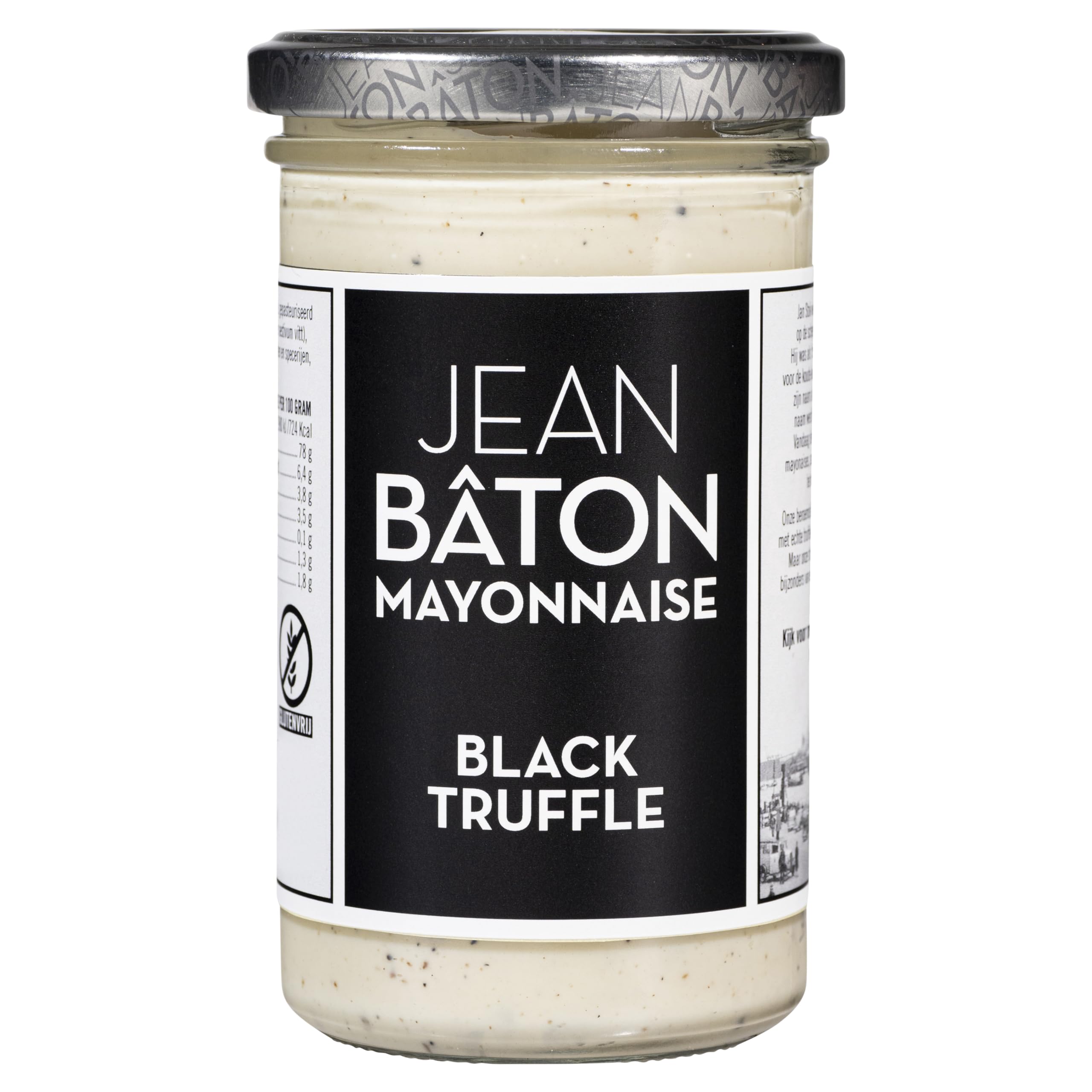 JEAN BÂTON - Mayonnaise Black Truffle | Cremige Mayonnaise mit echtem schwarzem Trüffel. Trüffel Mayonnaise perfekt für Steak, Sandwiches und Pommes | Glutenfreie Trüffel Mayo | Inhalt: 245ml
